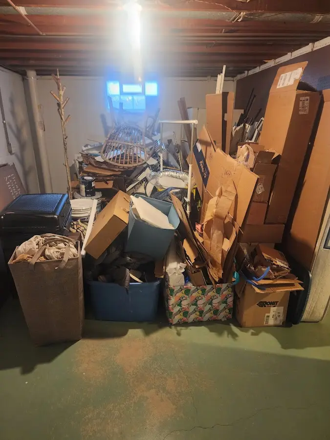 Roll-off dumpster container at job site for 20 Yard Dumpster Rental in Punxsutawney